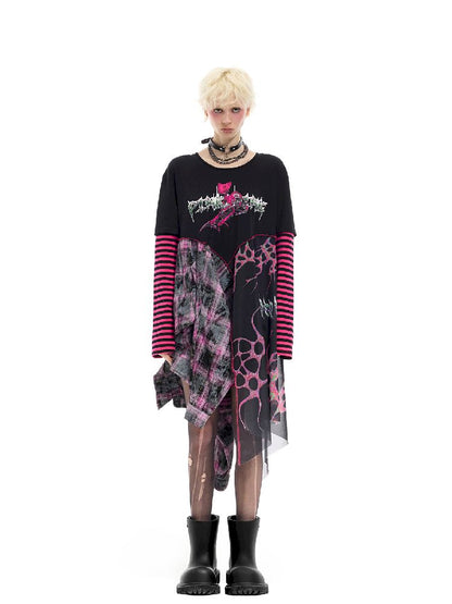 Patchwork Mesh Spice Dress【s0000012065】
