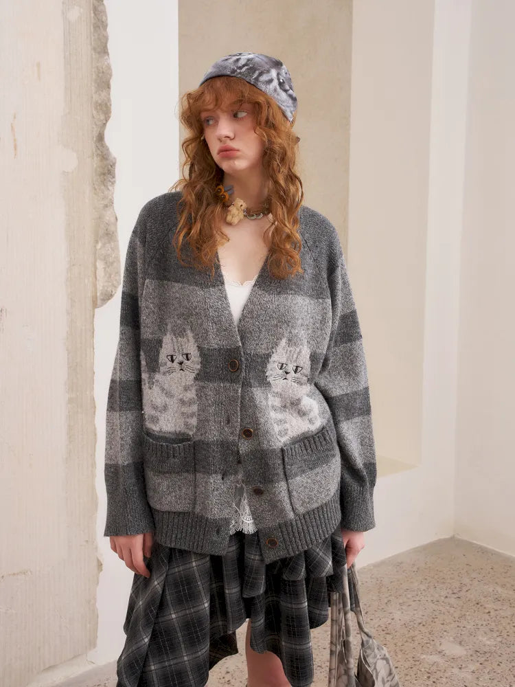 Relaxed-Fit Long-Sleeve Knit Cardigan【s0000014062】