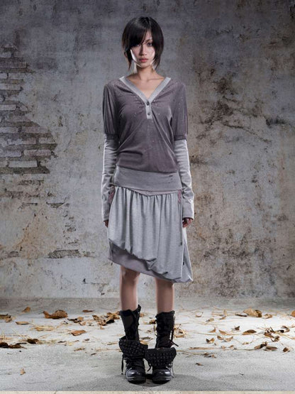 High-Stretch Printed Rhinestone Knit Top【s0000014490】