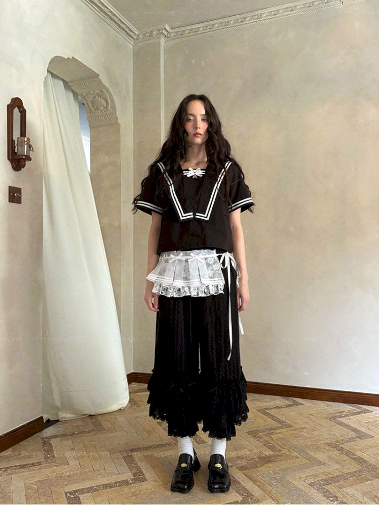 Cute bubble multi-layered lace bows pants【s0000012765】