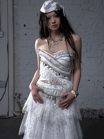 Irregular short strapless vest【s0000012783】