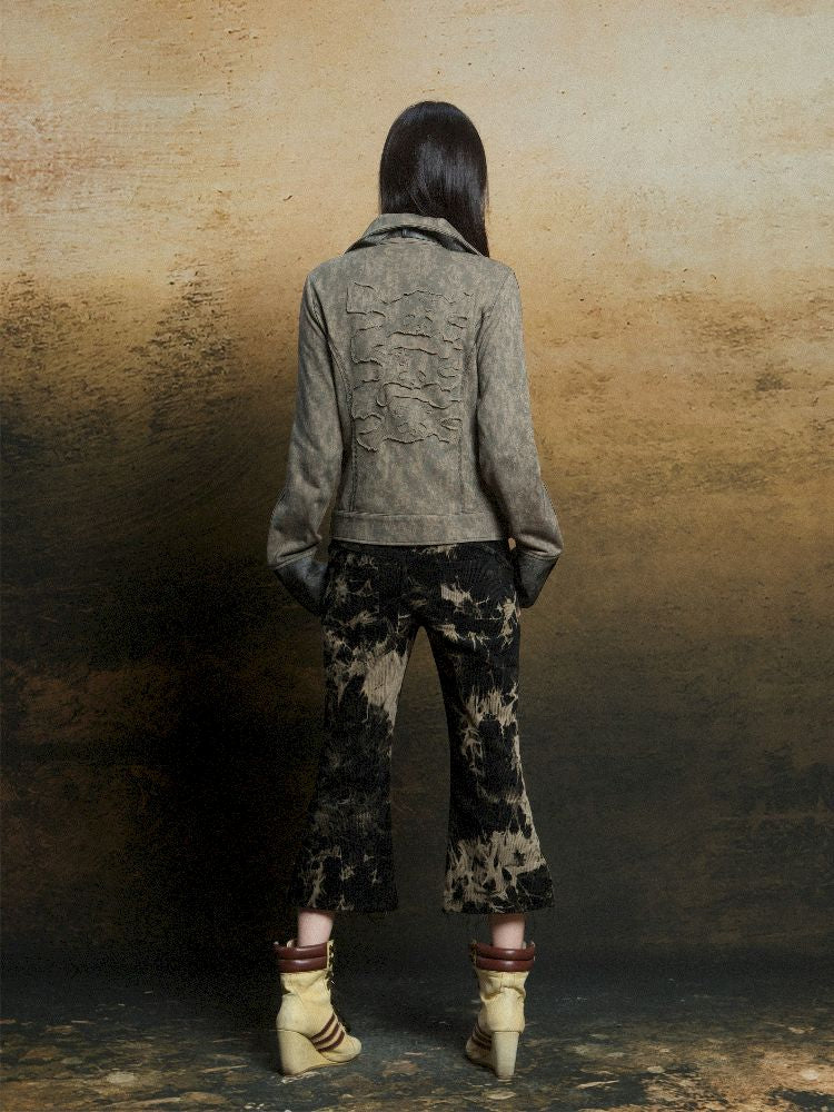 Skeleton Patchwork PU Sweatshirt 【s0000011803】