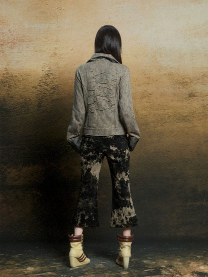 Skeleton Patchwork PU Sweatshirt 【s0000011803】