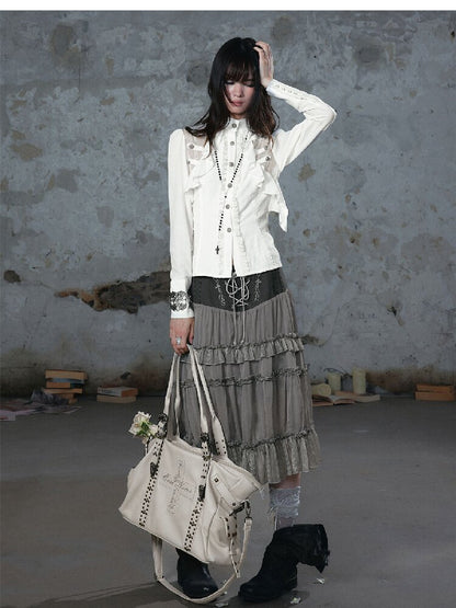 Napoleon Chiffon Patchwork Shirt【s0000018103】
