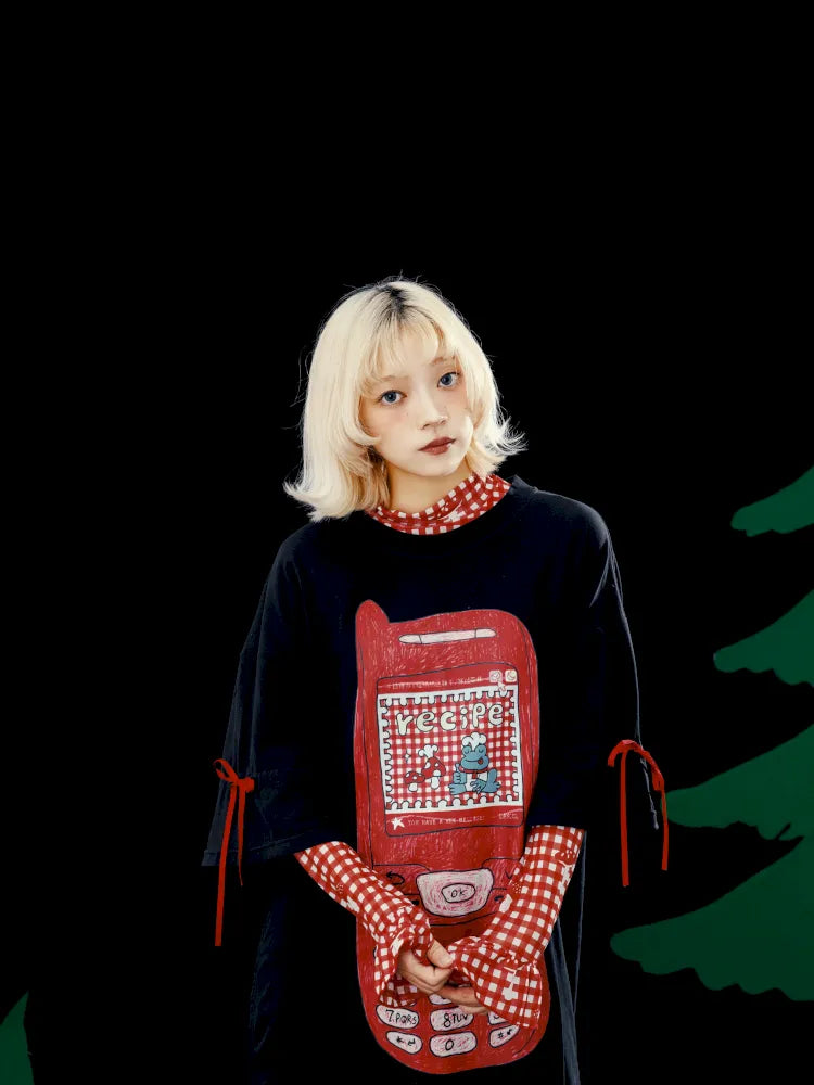 Original Pattern Drawstring Convertible T-Shirt Dress【s0000013932】