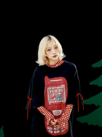 Original Pattern Drawstring Convertible T-Shirt Dress【s0000013932】