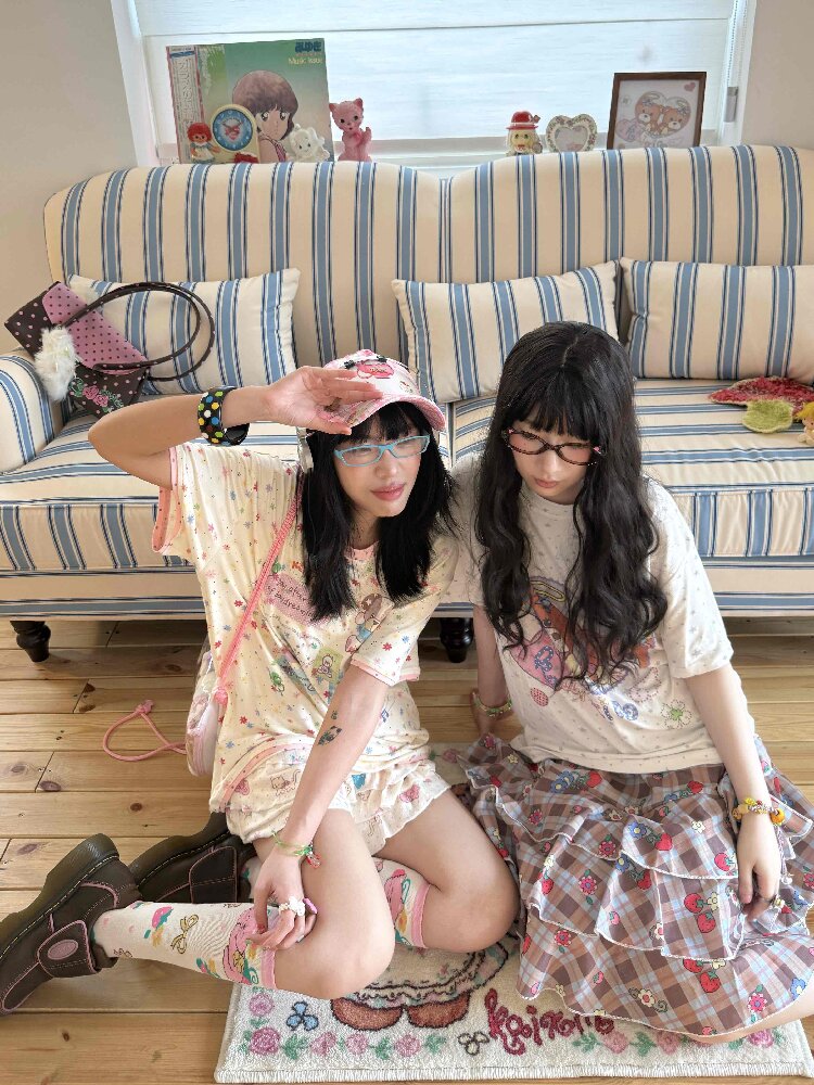 Strawberry Plaid Print Midi Skirt【s0000017504】