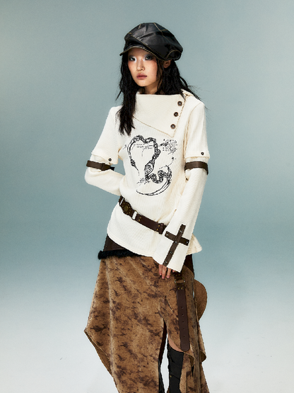 탈착식 긴 슬리브 니트 탑 [S0000011482]