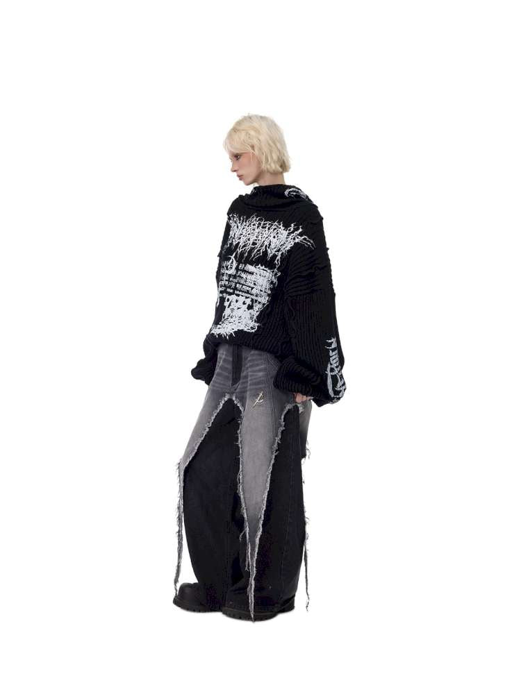 Structure Patchwork Hooded Sweater【s0000015120】