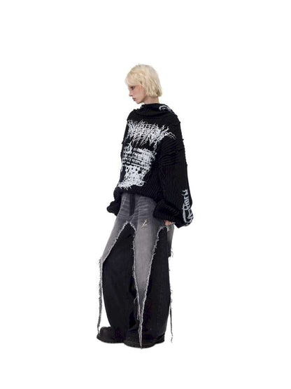 Structure Patchwork Hooded Sweater【s0000015120】