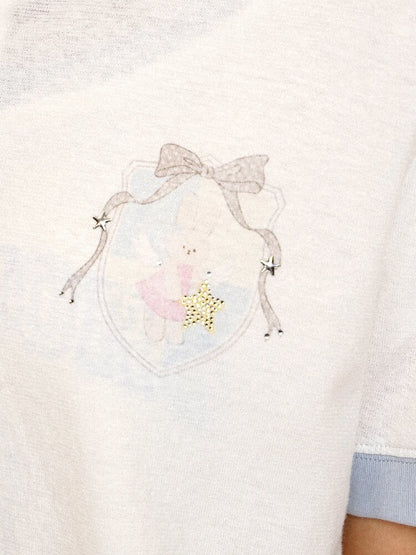 Rabbit Badge Cardigan Shorts Set【s0000017412】