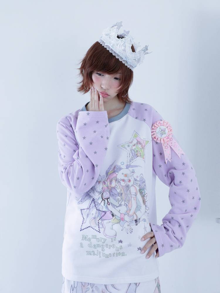 Star Drop-Shoulder Long-Sleeve Sweatshirt【s0000014439】