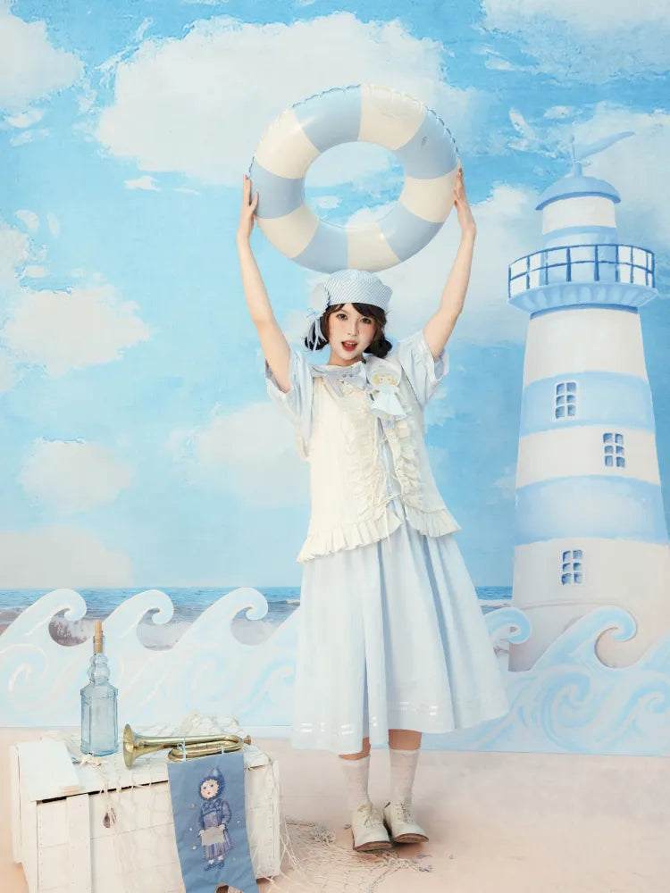 Blue and White Striped Dress【s0000014154】