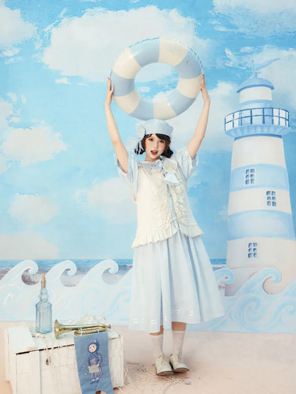 Blue and White Striped Dress【s0000014154】