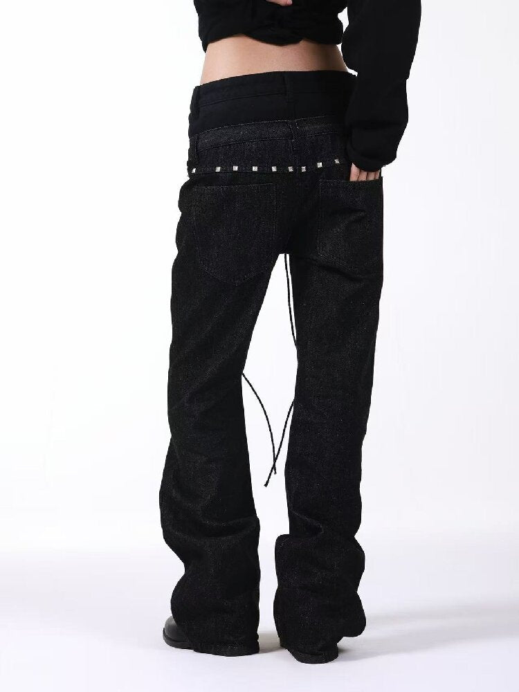 Stacked Raw Denim Zipper Jeans【s0000018188】