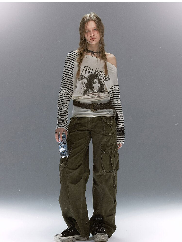 Double Waist Distressed Workwear【s0000017855】