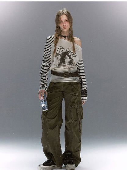 Double Waist Distressed Workwear【s0000017855】