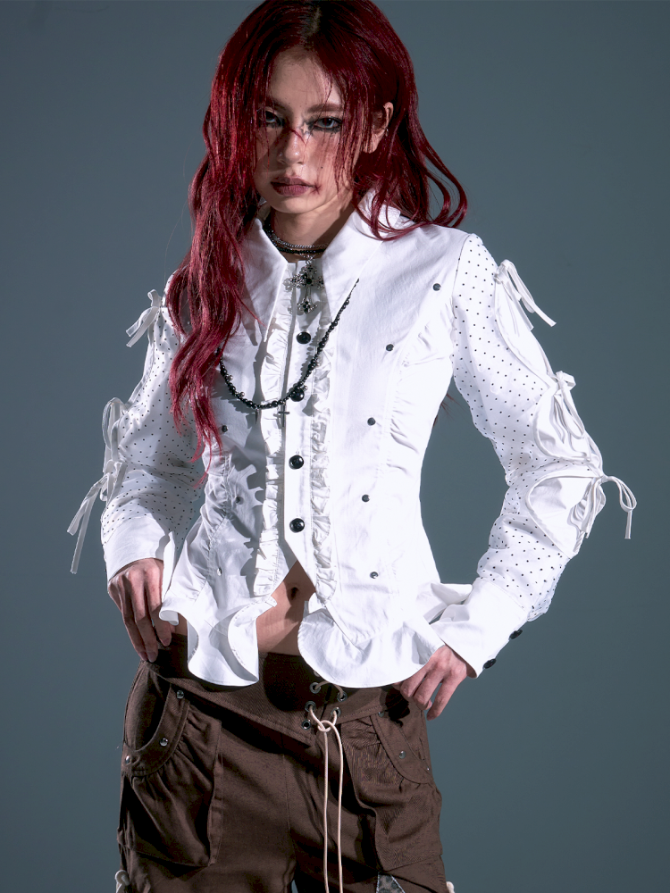 Contour Waist Temperament Long Sleeve Shirt【s0000013692】