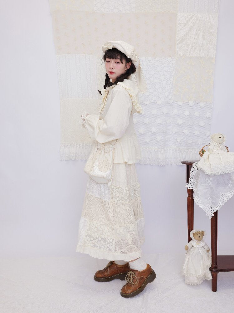 Crochet Patchwork Drawstring Bag【s0000016506】