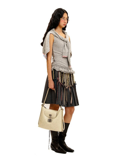 Fake Plaid Lace Pleated Skirt【s0000016088】