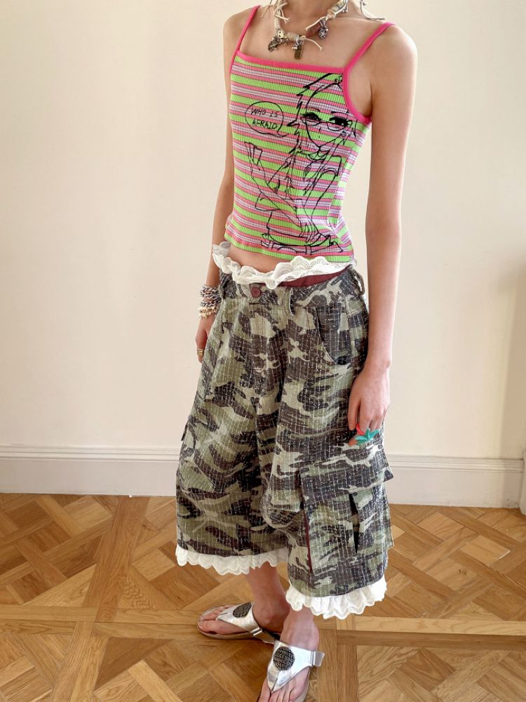 Detachable Lace Camouflage Shorts【s0000012955】