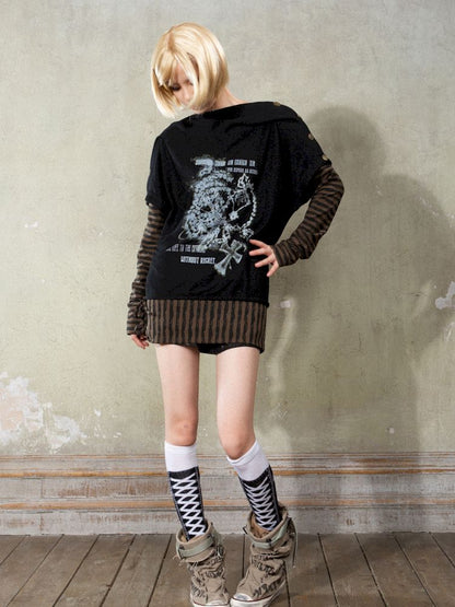 One Shoulder Punk Loose Sweatshirt【s0000009932】