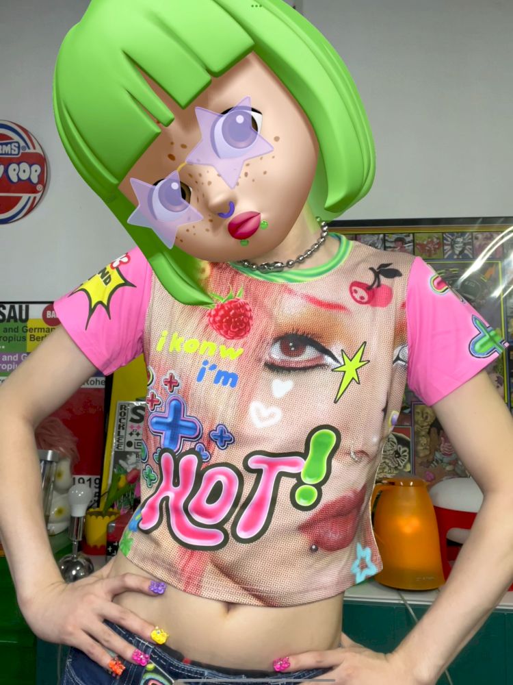 Millennial Hottie Y2K Hundred Short T-Shirt【s0000013520】