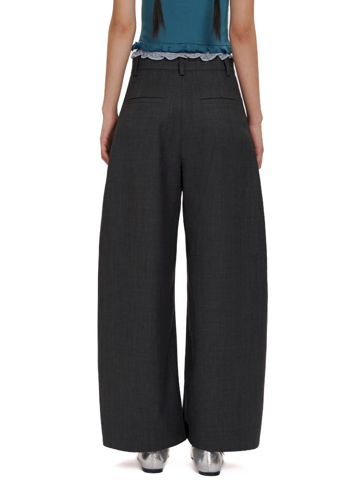 Micro Machete Draped Wide Leg Western Trousers【s0000012507】