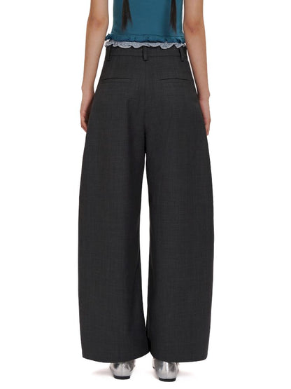 Micro Machete Draped Wide Leg Western Trousers【s0000012507】