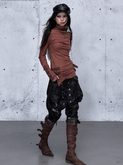 Washed Ripped Denim Harem Pants【s0000015549】