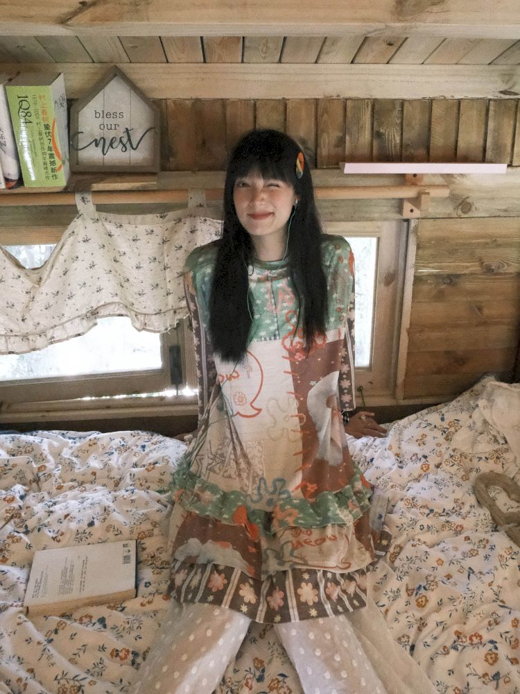 Color block print loose cake skirt【s0000012771】