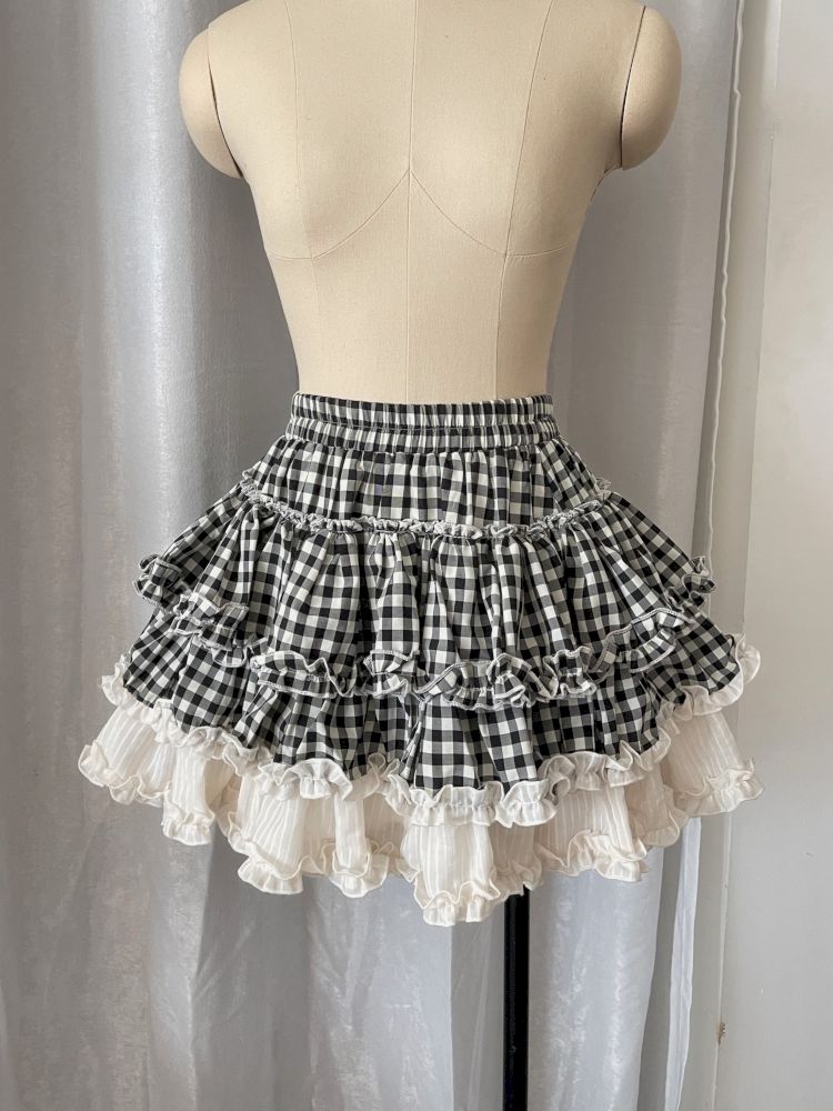 Plaid suit T-shirt/cake skirt【s0000012434】