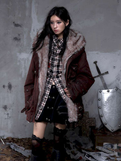 Mid-Length Fleece-Lined Cotton Jacket【s0000014475】