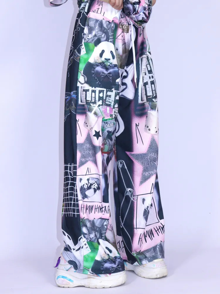 Panda Relaxed-Fit Wide-Leg Pants【s0000013976】