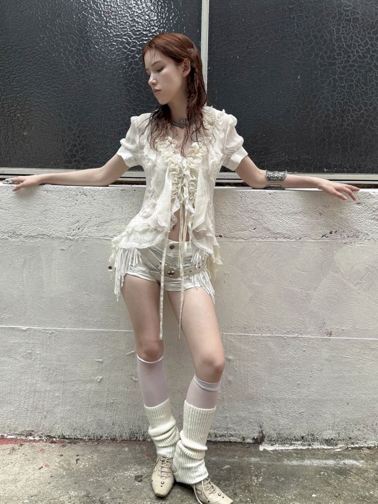 Multi-Layer Ruffled Irregular Hem “Jellyfish” Shirt【s0000012831】