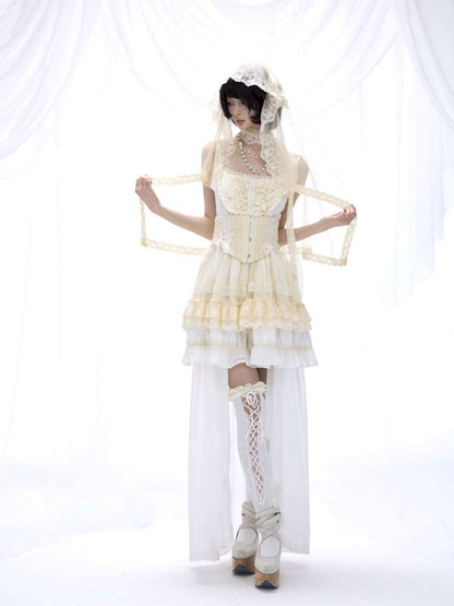 Dark Lolita Lace Mesh Sundress Dress【s0000014684】