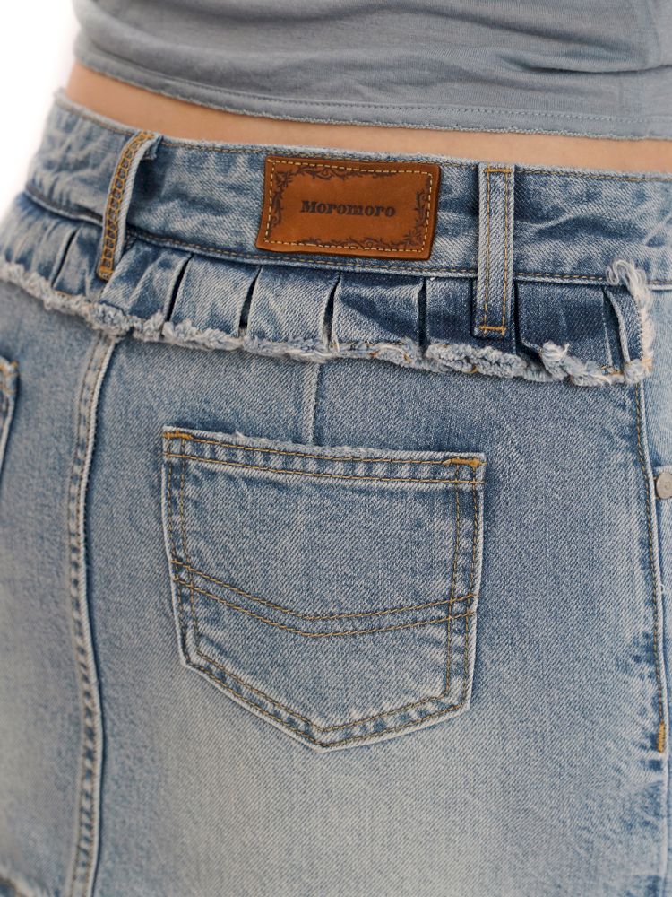 Denim ultra short skirt【s0000013425】