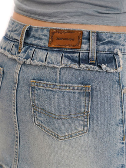 Denim ultra short skirt【s0000013425】