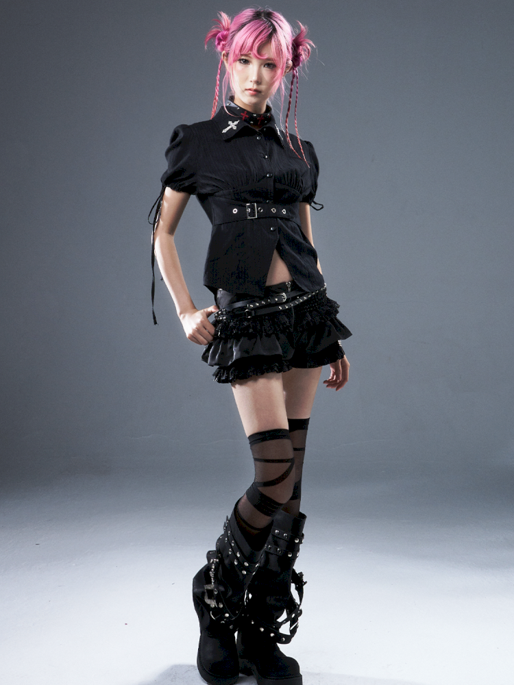 Punk light A-line puffed skirt pants【s0000012940】