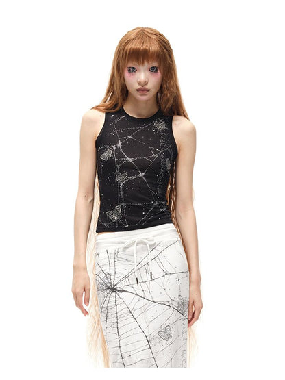 Butterfly Spider Web Iron On Vest【s0000012584】
