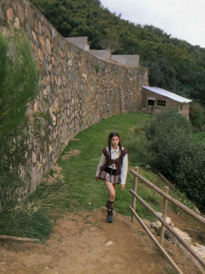 Blue Plaid Polka Dot Long Shirt【s0000014902】