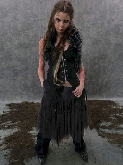 Fur Collar Pirate Sleeveless Vest【s0000013909】
