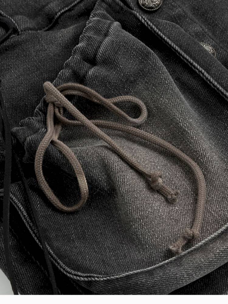 Vintage-Washed Slightly Stretch Denim Shorts【s0000014427】