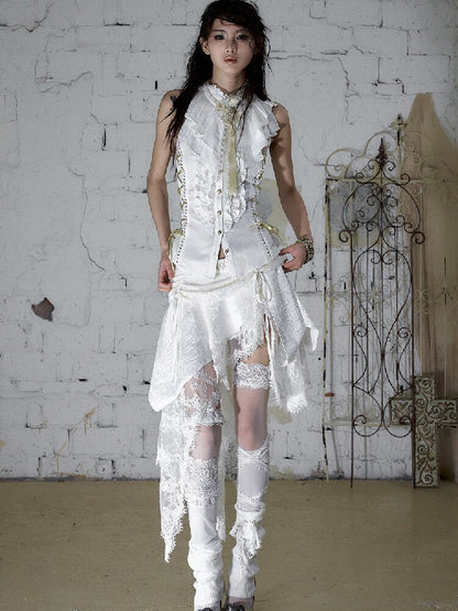 Medieval Ruffled Halter Camisole Top【s0000017235】