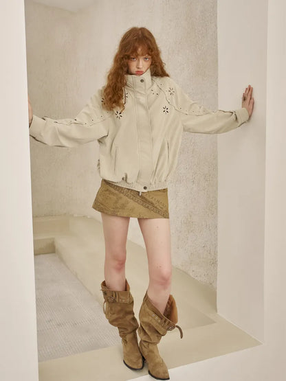 Stand Collar Oversized Long Sleeve Jacket【s0000014072】