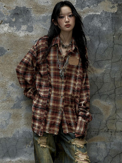 OLD Washed Color Collision Plaid Shirt [S0000009754]