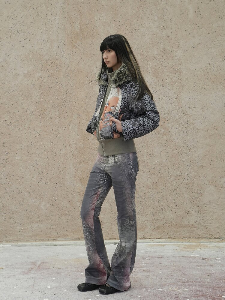 Graffiti White Duck Down Jacket【s0000018070】