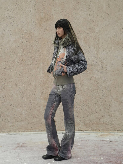 Graffiti White Duck Down Jacket【s0000018070】