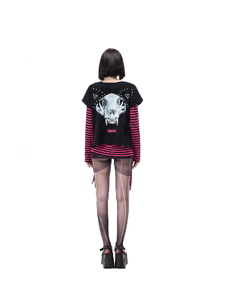 Studded Striped Sun Protection Top【s0000017720】