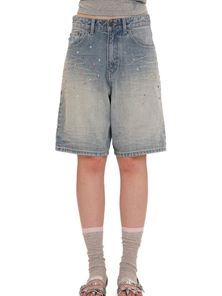 Embroidery Cat Whiskers Vintage Denim Trousers【s0000013445】